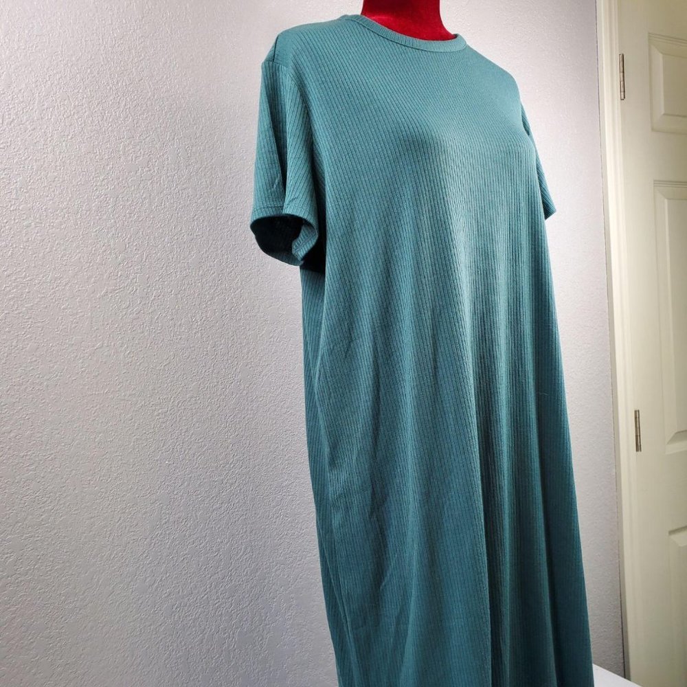 A New Day Womens Teal Round Neck Short Sleeves